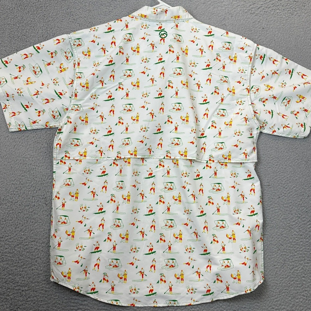 Magellan Outdoors Shirt Mens Large Fish Gear White Lucha Libre Button Down EUC - Picture 3 of 9
